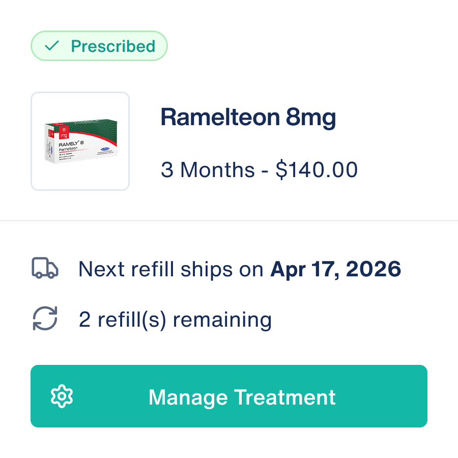 Prescribed Ramelteon subscription with next refill date